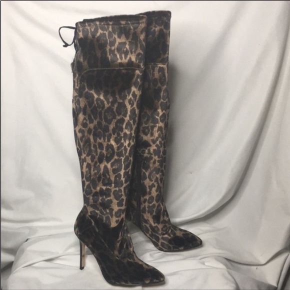 VALERINE OVER-THE-KNEE LEOPARD-PRINT BOOTS - Picture 4 of 7